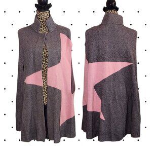 Pink and Grey warm cape with arm holes